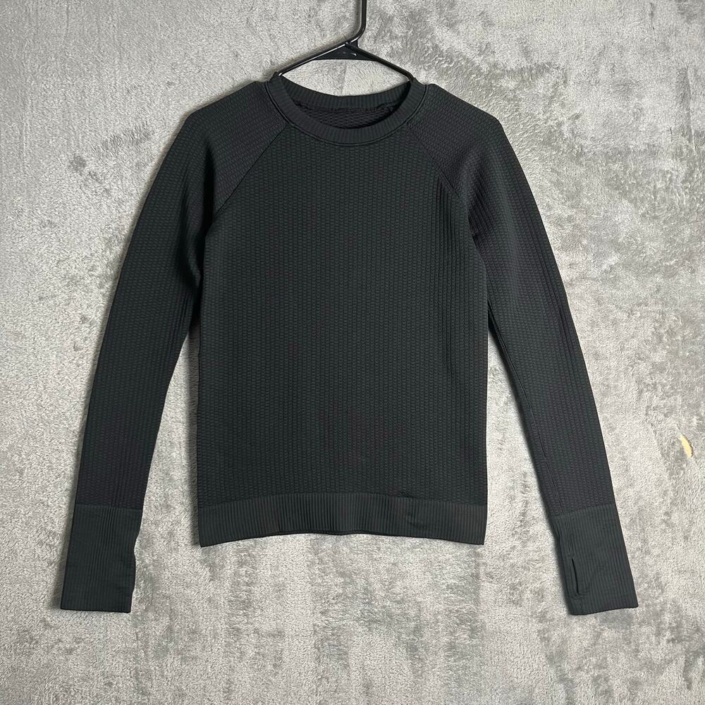 Lululemon Rest‎ Less Pullover Black Textured Size 4